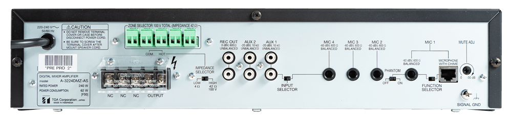Toa Electronics M Sdn Bhd A 3212dmz Digital Mixer Amplifier With Mp3 And Zones